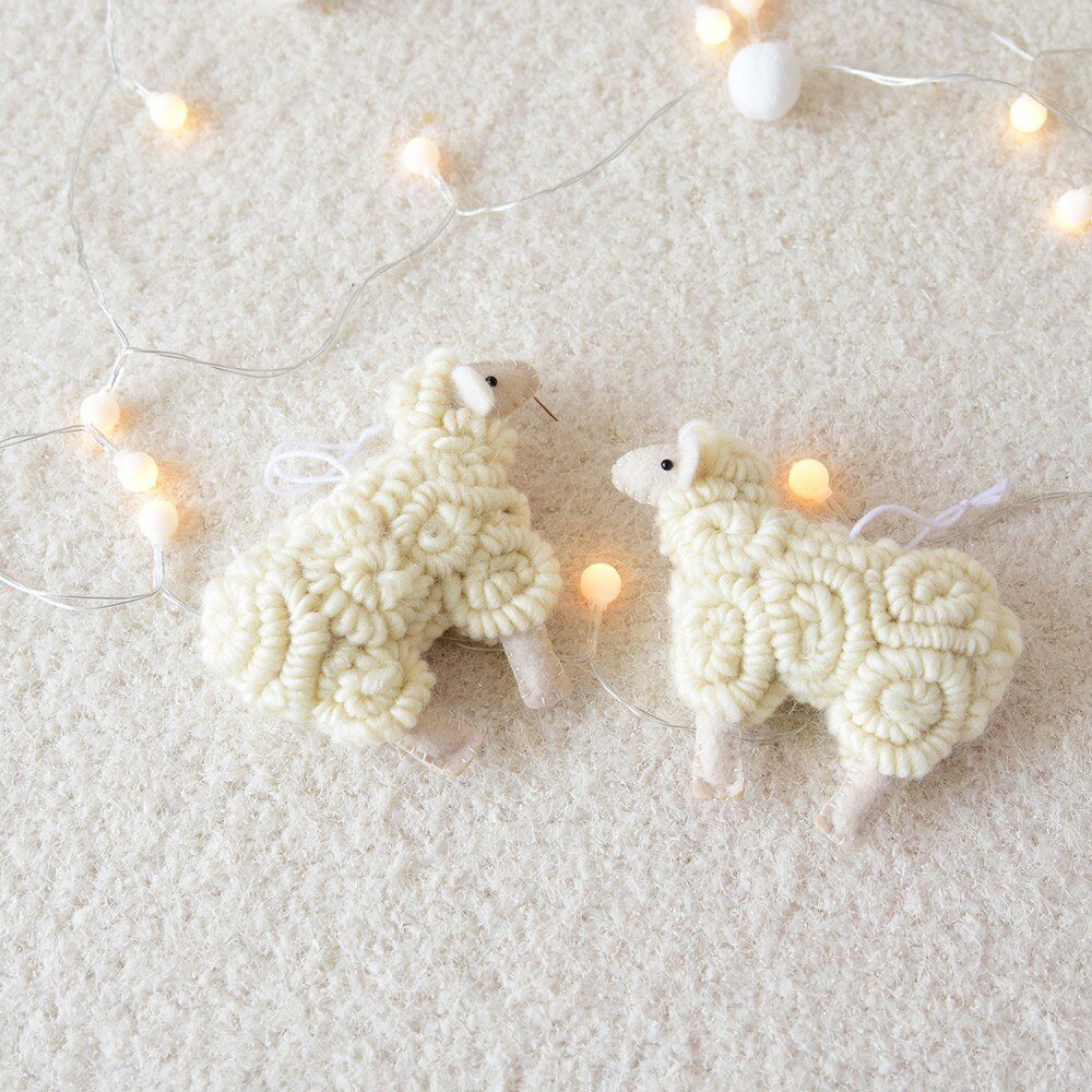 Wool Felt Little Sheep Christmas Pendant - Image 2