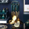 7 PCS Stainless Steel Cooking Set (Utensil / Slotted / Spatula / Turner Ladle / Serving Spoon / Pasta Server)