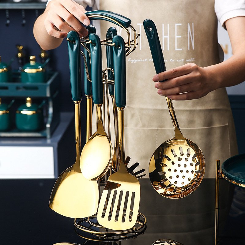 7 PCS Stainless Steel Cooking Set (Utensil / Slotted / Spatula / Turner Ladle / Serving Spoon / Pasta Server) - Image 4