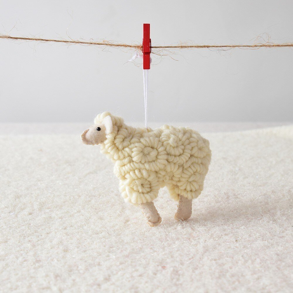 Wool Felt Little Sheep Christmas Pendant - Image 6