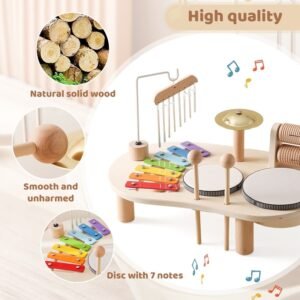Baby Educational Toys (Montessori Wooden Aeolian Bells & Xylophone)
