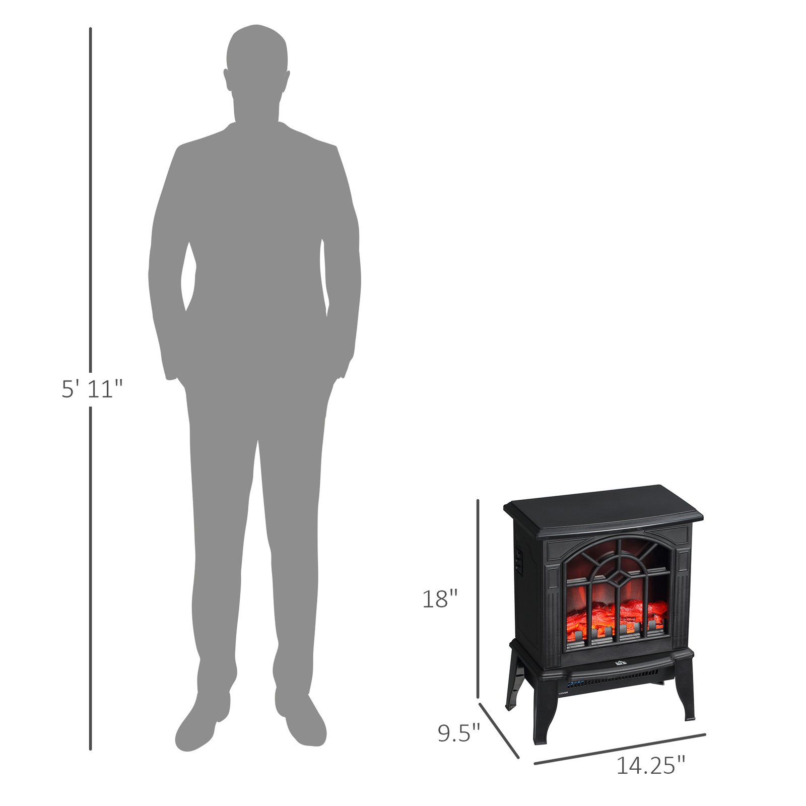 Vintage Styled Electric Fireplace Heater - Image 6
