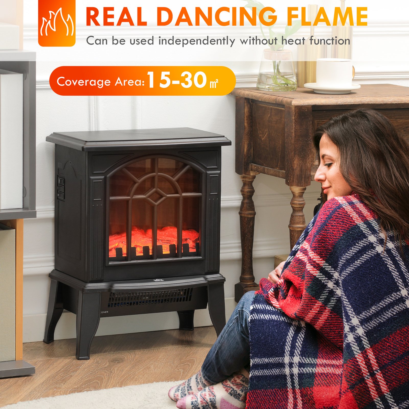 Vintage Styled Electric Fireplace Heater - Image 2