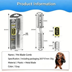 Alternative view of Cat & Dog Hair Cutting Comb With Replaceable Blades / Detachable Razor Comb  (Thinning Shedding Hair)