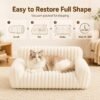 Cat & Dog Couch Fluffy w/ Premium Soft Corduroy Fleece (Removable Washable Cover) - Image 3