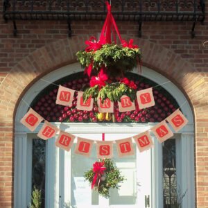Merry Christmas Sackcloth Flag / Banner