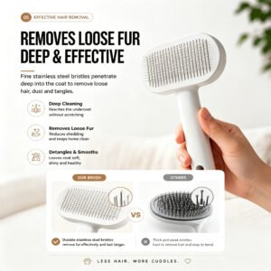Alternative view of Cats & Dogs Hair Removal Slicker Brush (Skin-Friendly Grooming Comb)