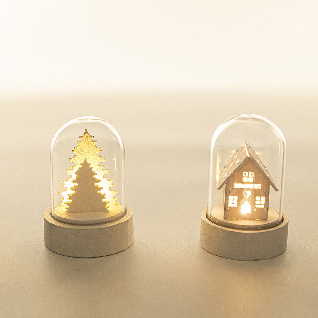 Christmas Luminous Wooden House Ornaments Decorations