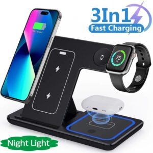 3 In 1 LED Fast Wireless Charger (Foldable)