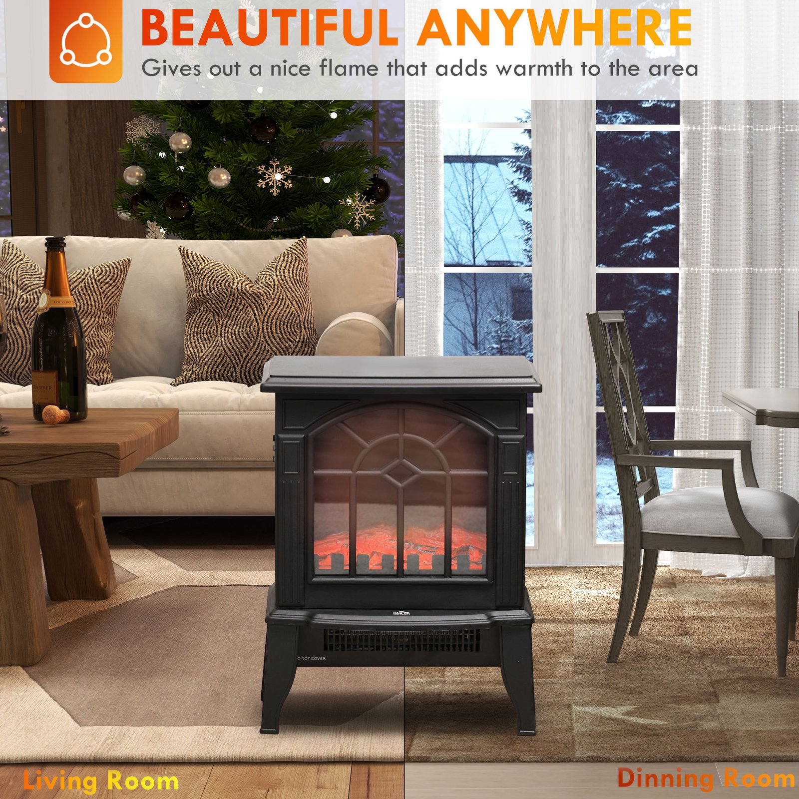 Vintage Styled Electric Fireplace Heater