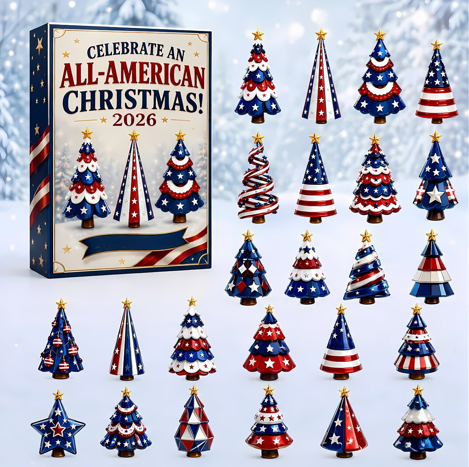 Glass-Style 24-Pieces Christmas Tree Advent Calendar - Image 2